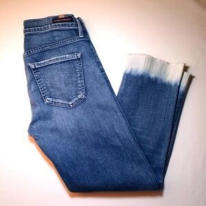 Citizens of Humanity Agnes Crop Size 24/0 Mid Rise Slim Straight Ombre Raw Edge